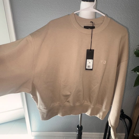 NWT!! Adidas Women's Y-3 by Yohji Yamamoto French Terry Crew Sweatshirt - Picture 2 of 5